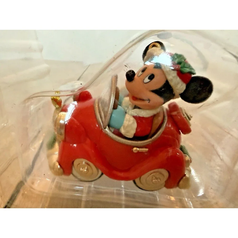 1994 Enesco Disney Christmas Cruisin Mickey Mouse‎ Red Car Ornament New in a Box